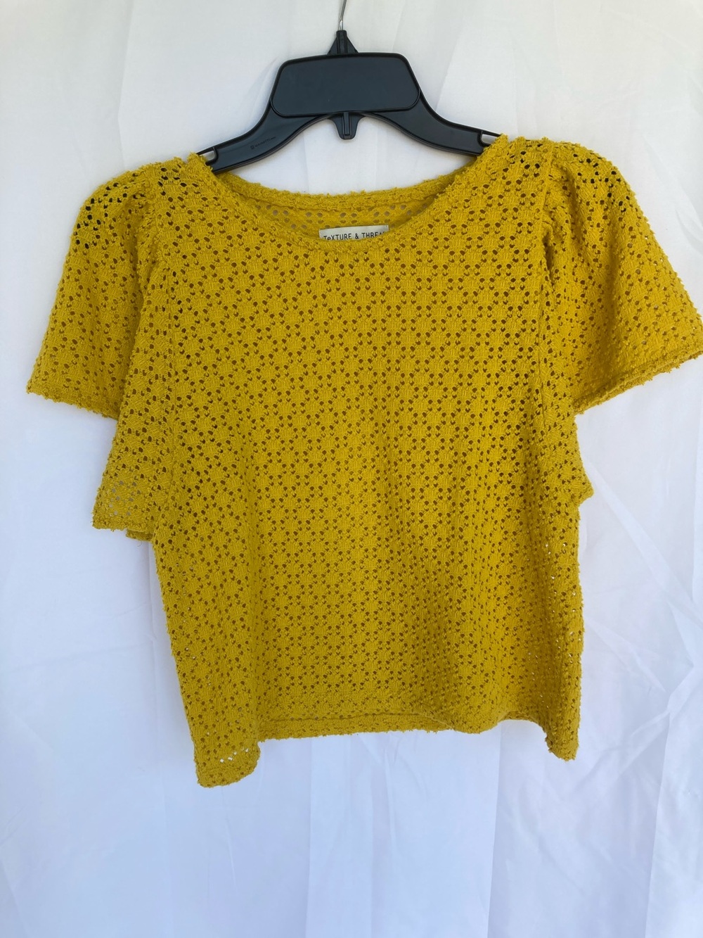 Madewell Eyelet Flutter Sleeve Top Sz Small